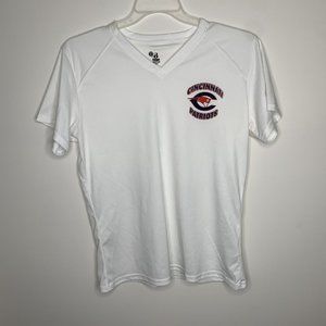 Badger Sport Cincinnati Patriots Womens L White Baseball Short Sleeve Shirt